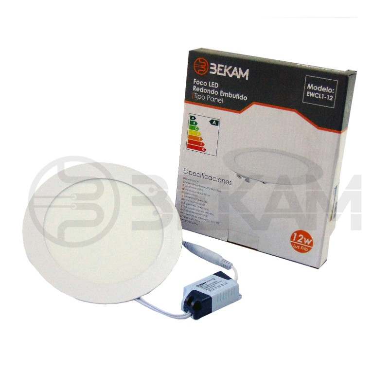 Panel LED Redondo 12W Embutido - Bekam