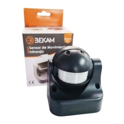 Sensor Movimiento Negro 180° - Bekam