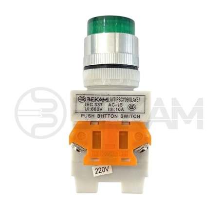 Pulsador Verde Luminoso 22mm - Bekam